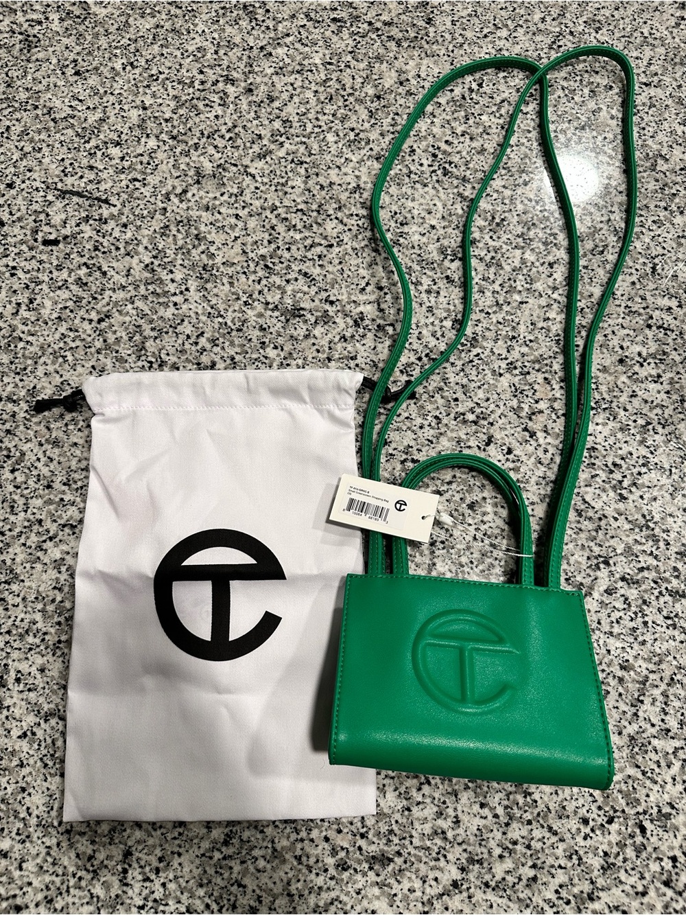 Telfar Green Mini Shopping Bag with Long Strap